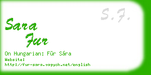 sara fur business card